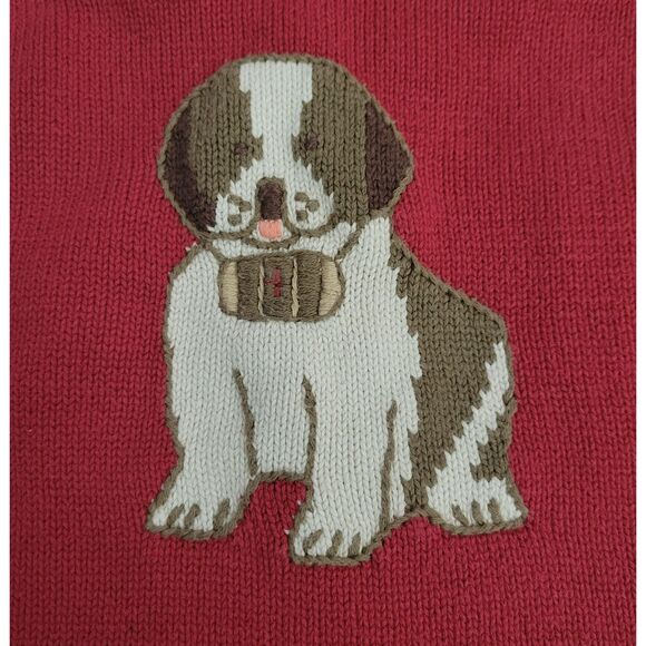2007 Gymboree Boys Toddler Sweater 2T Red Saint Bernard Dog 100% Cotton - Picture 3 of 5